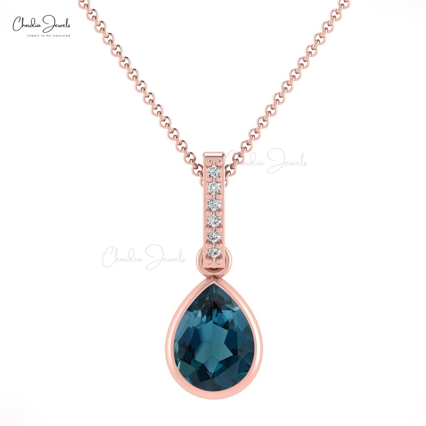London Blue Topaz Drop Pendant