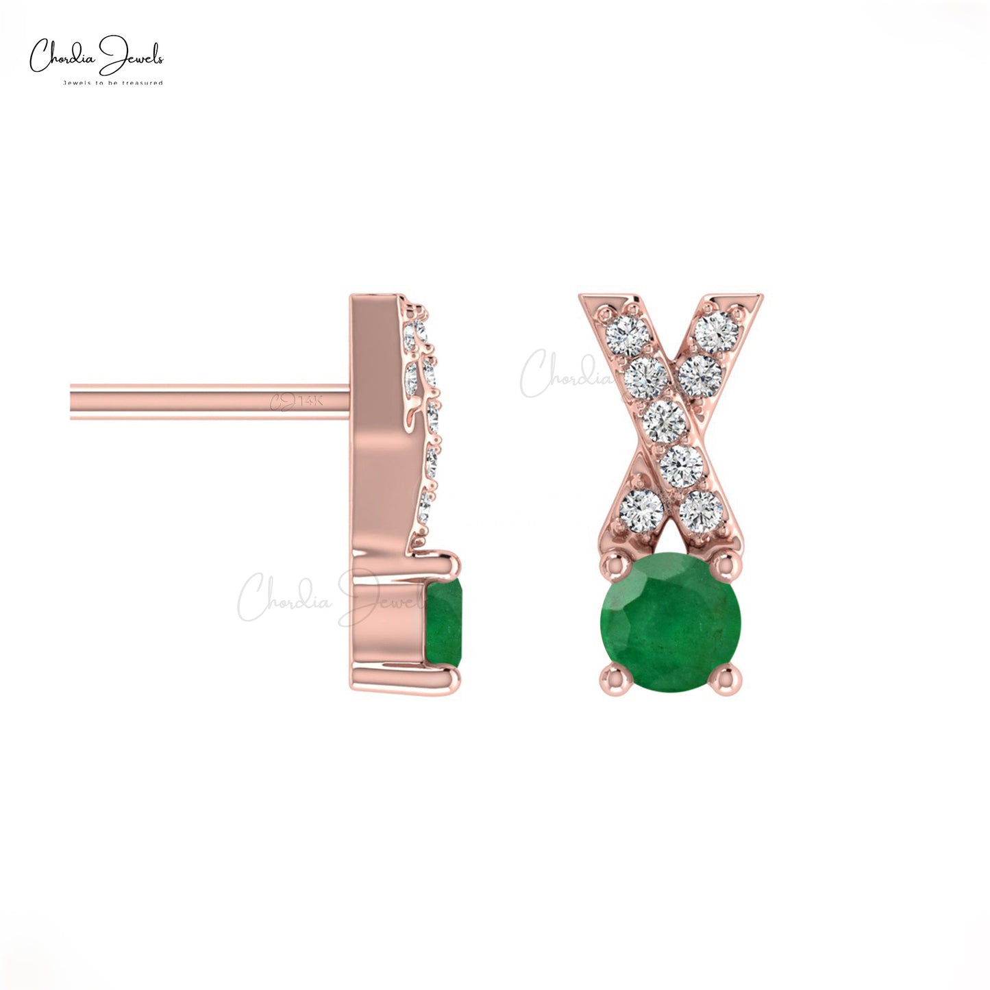 Complete your overall look with these real emerald earrings.