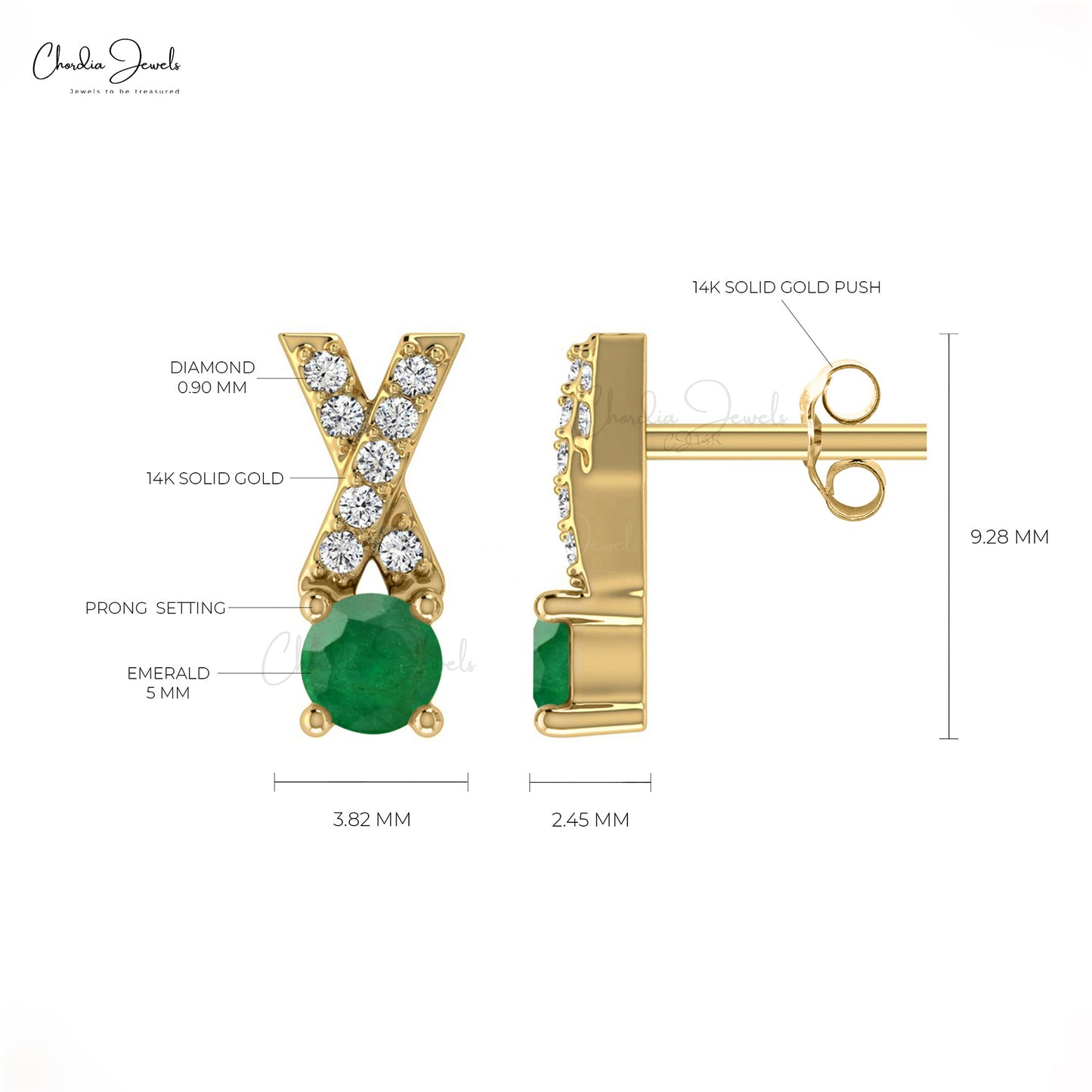 Make a lasting impression with these emerald diamond earrings