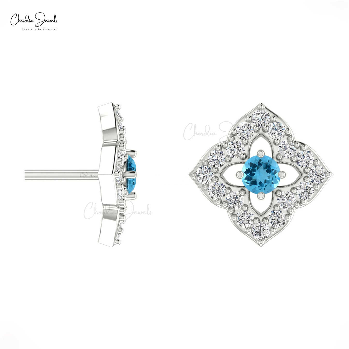 Cluster Diamond Studs Earrings