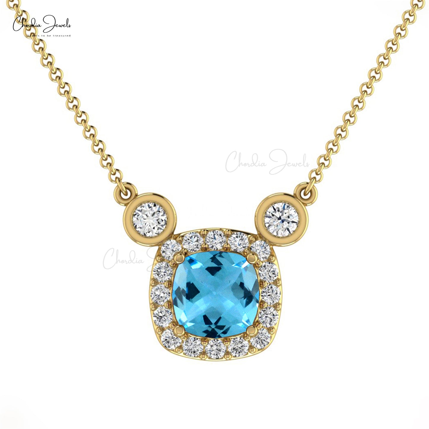 swiss blue topaz necklace