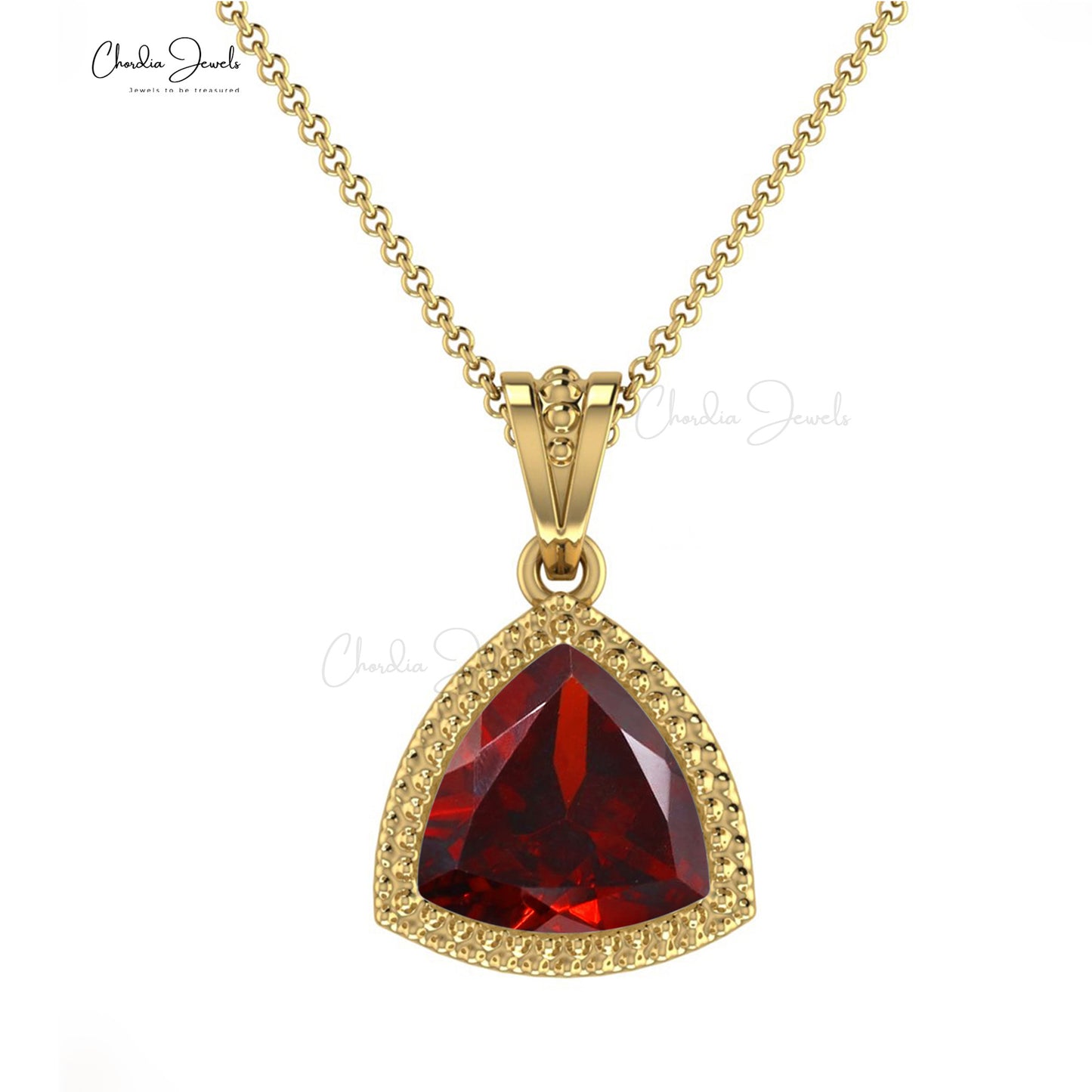 Natural Garnet and Diamond Pendant Jewelry