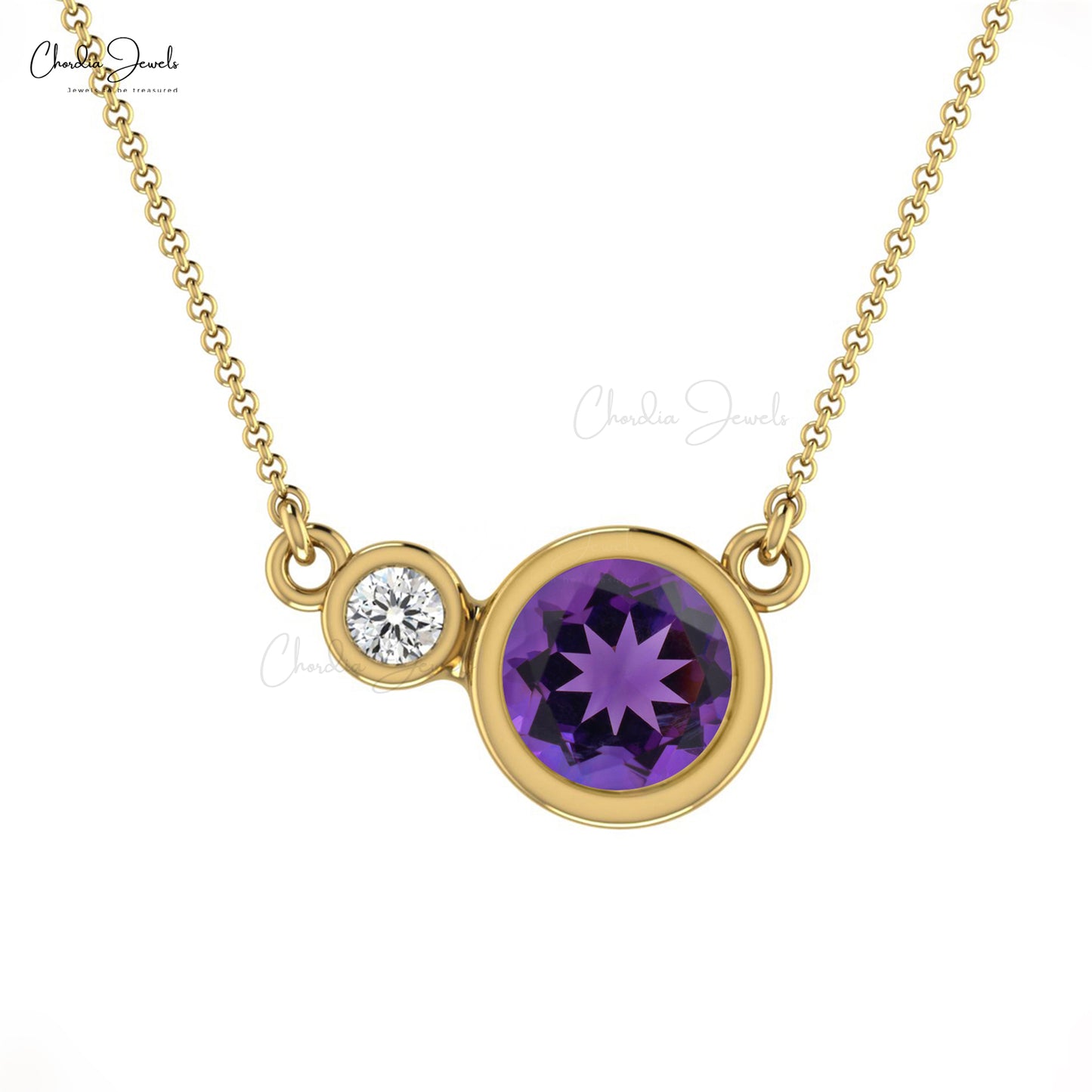 Amethyst 2-Stone Necklace