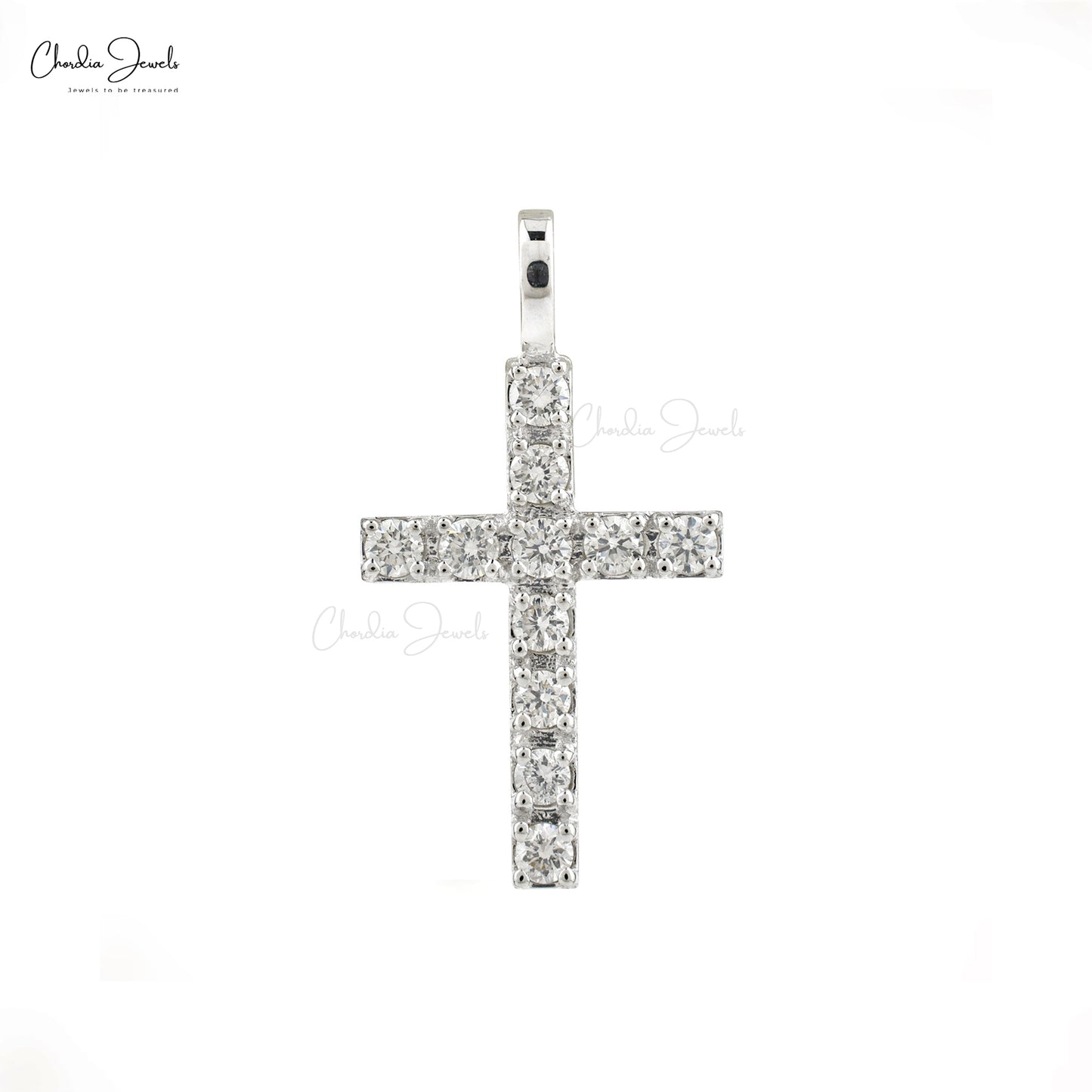 White Diamond Cross Pendants