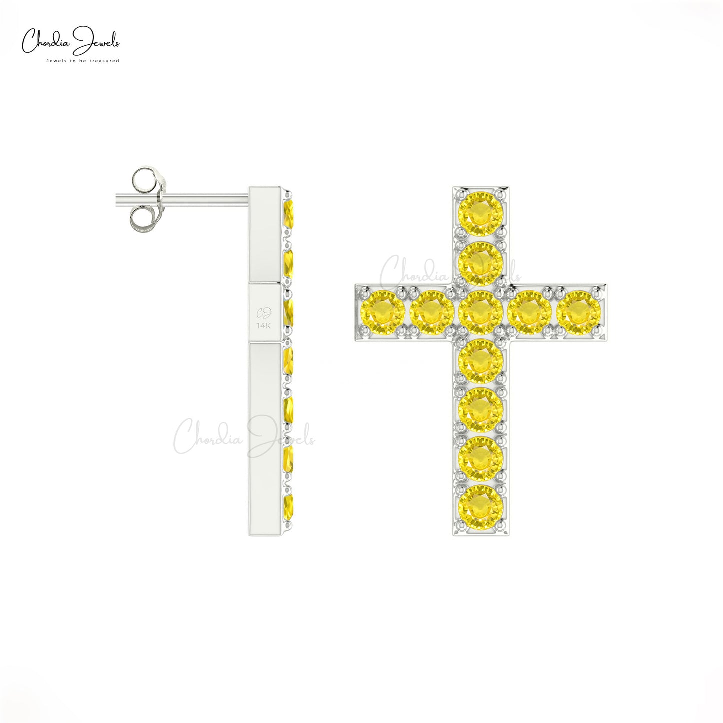 Sapphire Cross Earrings