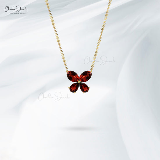 Buy Garnet Butterfly Necklace