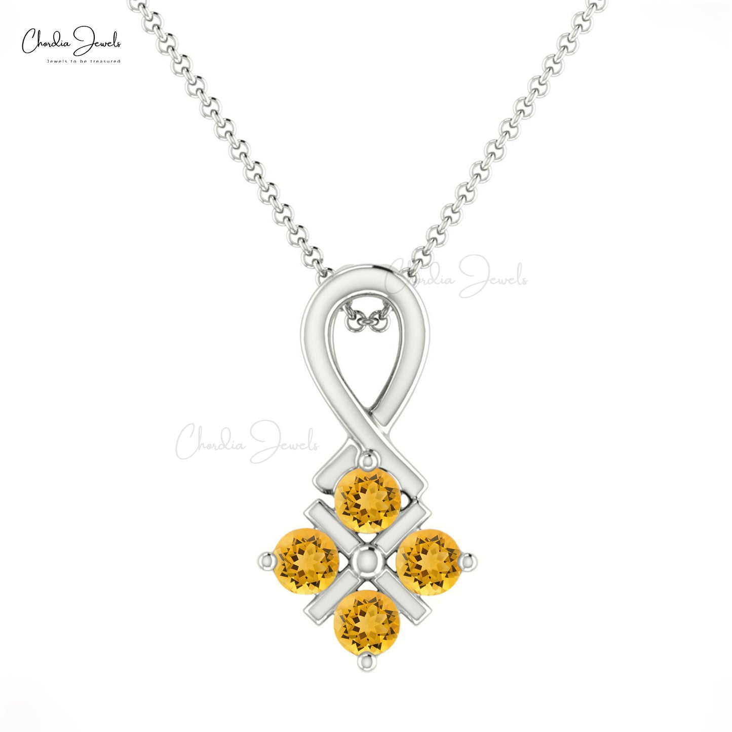 Graceful Citrine Twisted Pendant