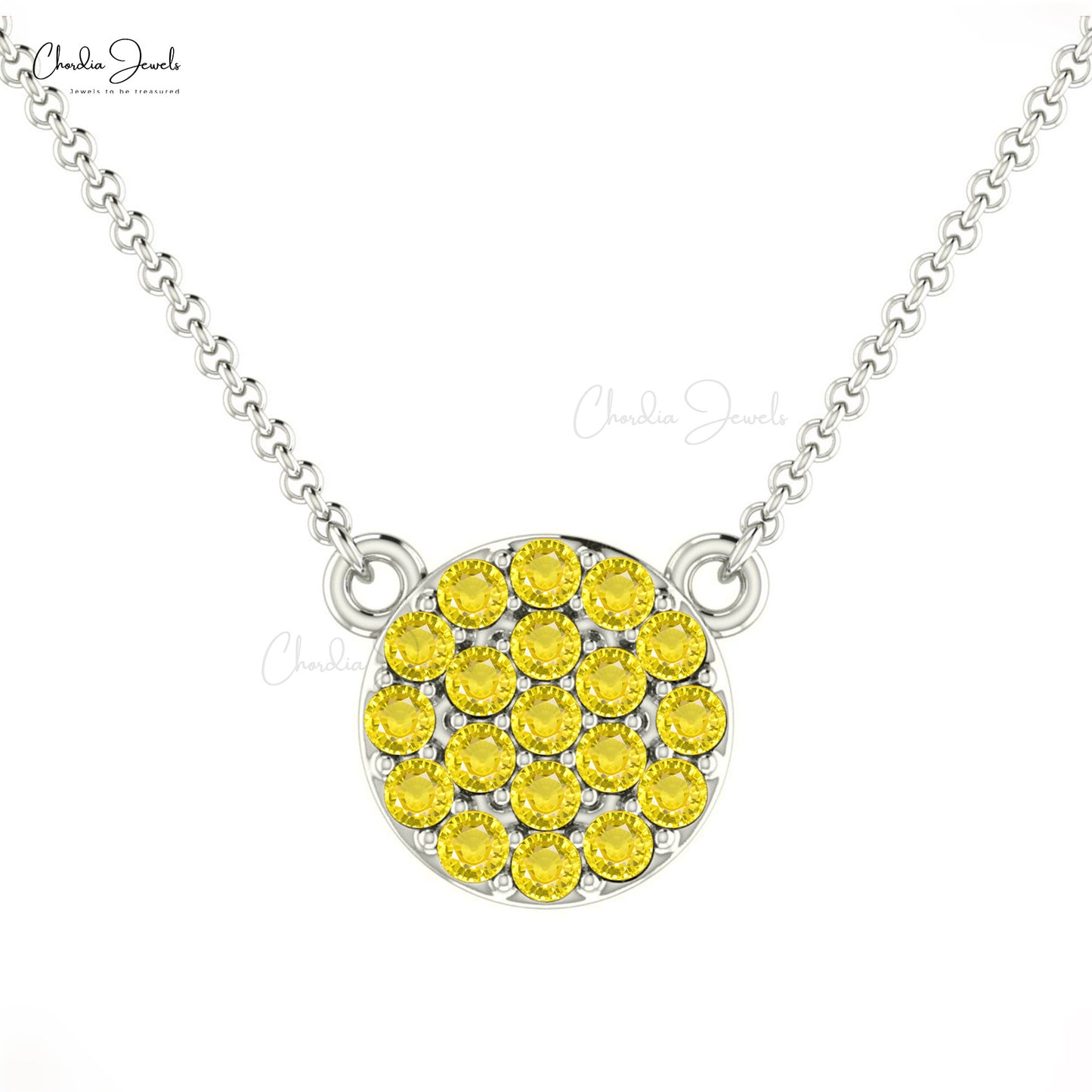 Stunning 14K Gold Yellow Sapphire Dainty Necklace for Woman
