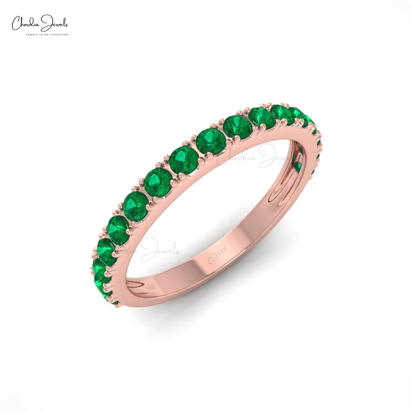 14k Gold Emerald Gemstone Ring