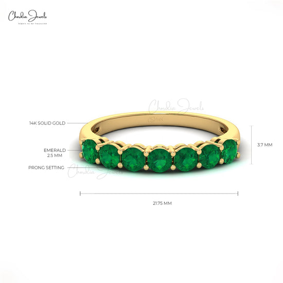 emerald half eternity ring
