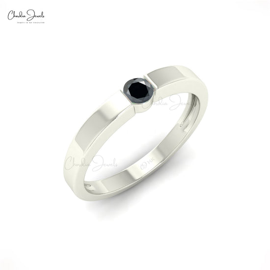 1.05 Carats Natural Black Diamond Dainty Ring For Women