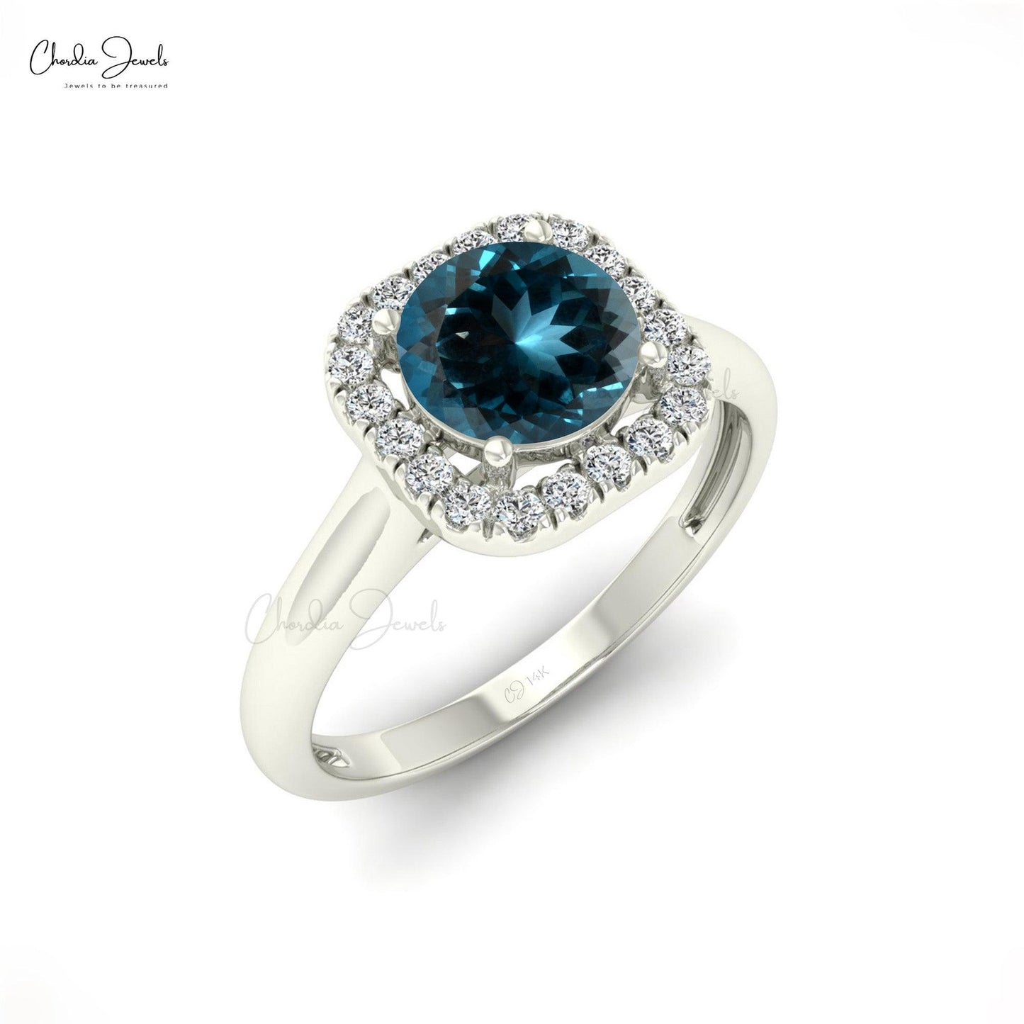 Blue topaz bezel set ring
