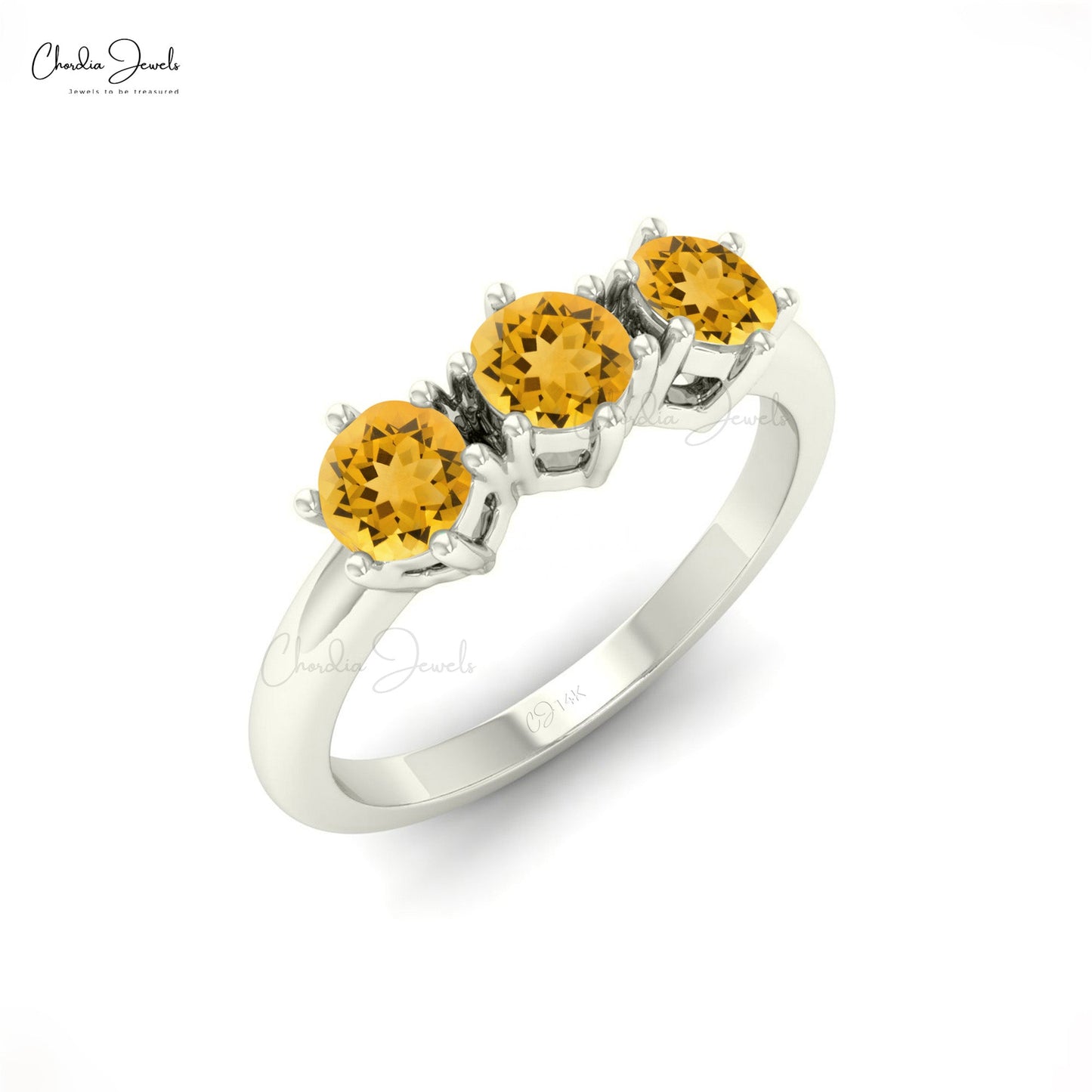 Buy  Citrine 3 Stone Ring