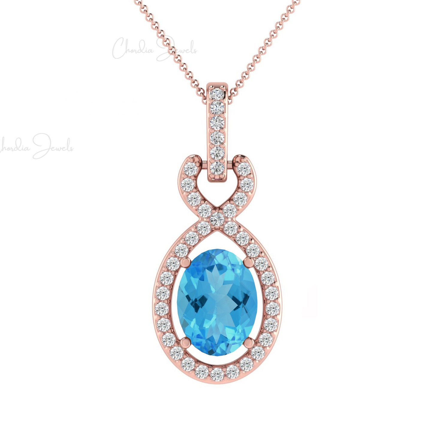 Buy Swiss Blue Topaz Pendant