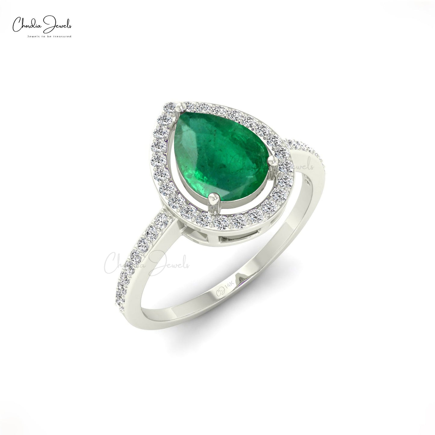 Emerald Halo Ring