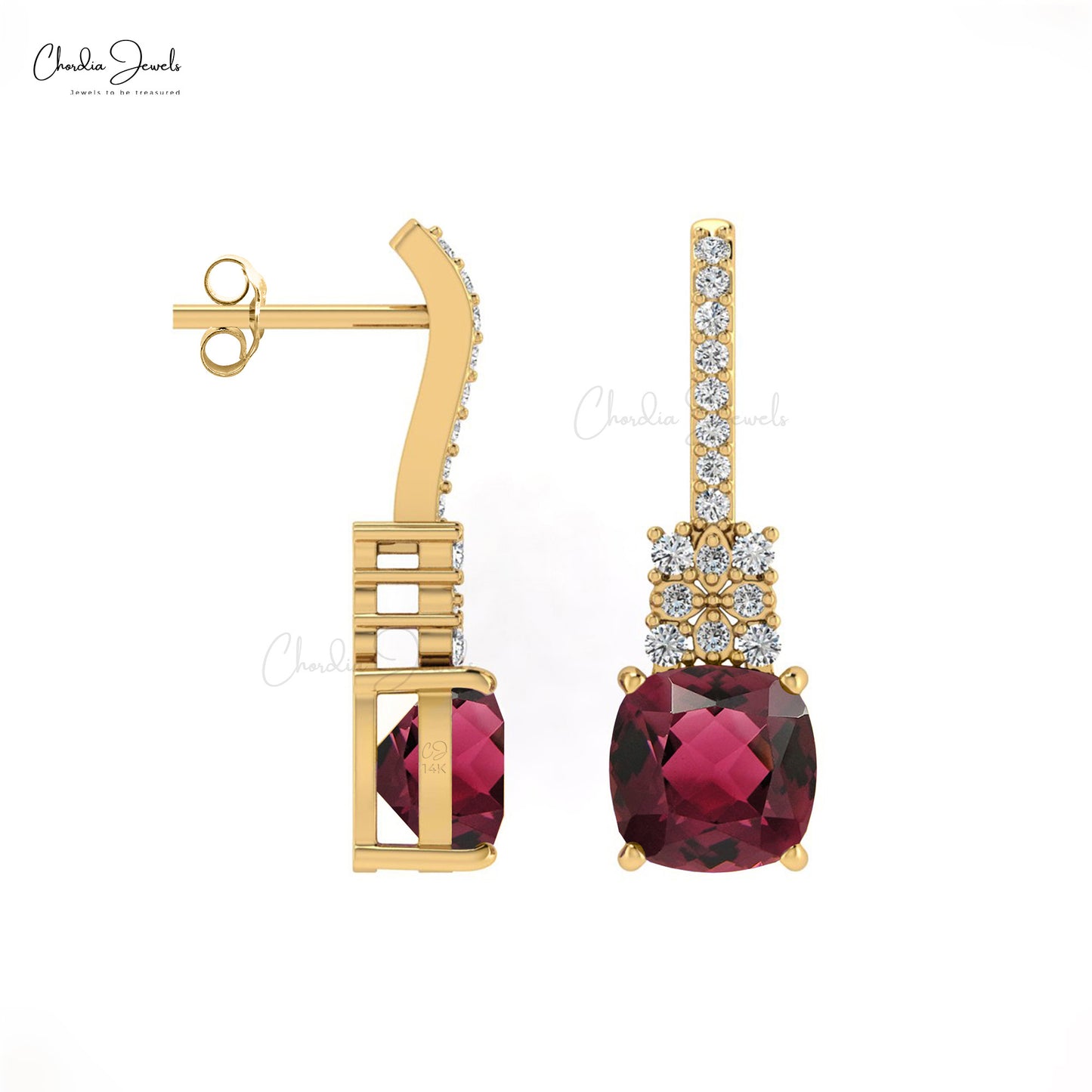 Pink Tourmaline Stud Earrings