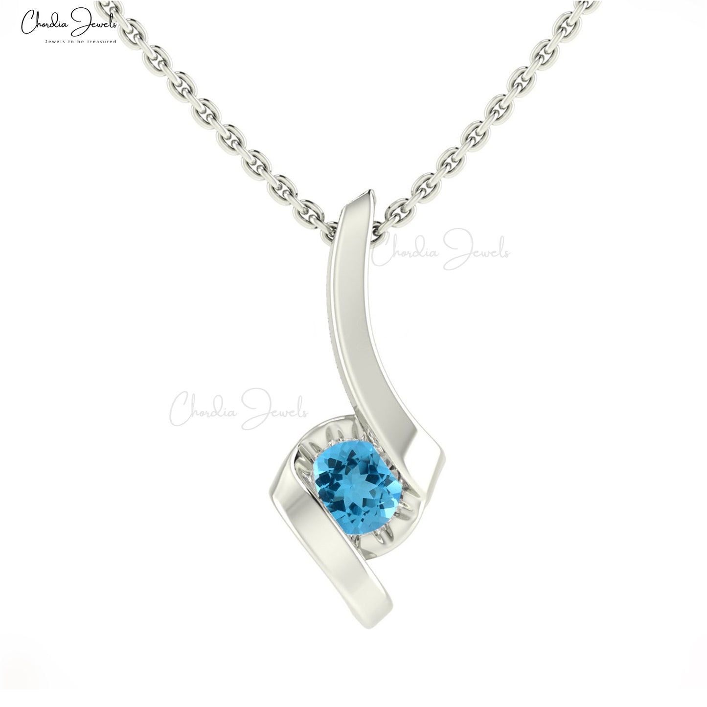 Buy Swiss Blue Topaz Pendant
