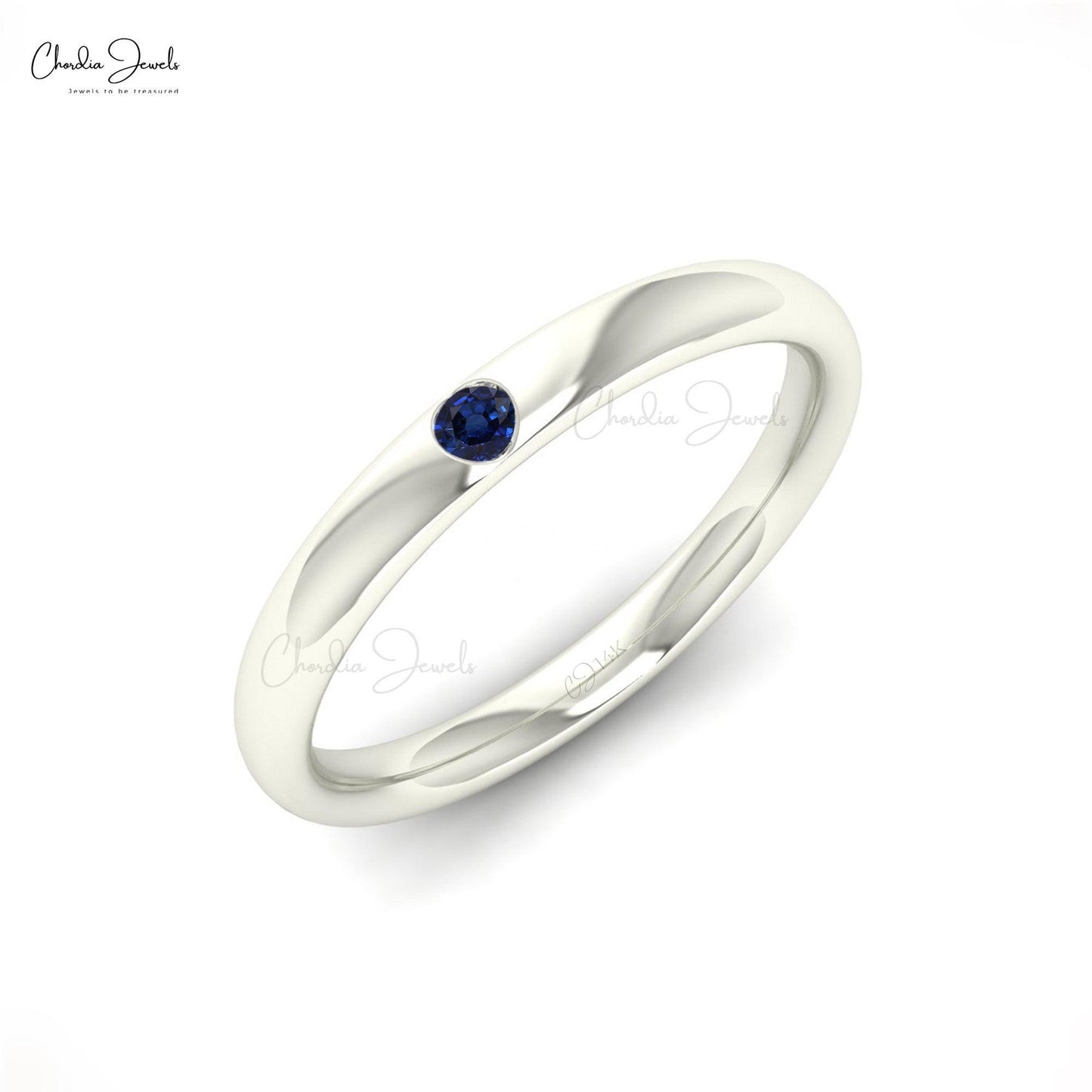 Blue Sapphire Solitaire Wedding Ring