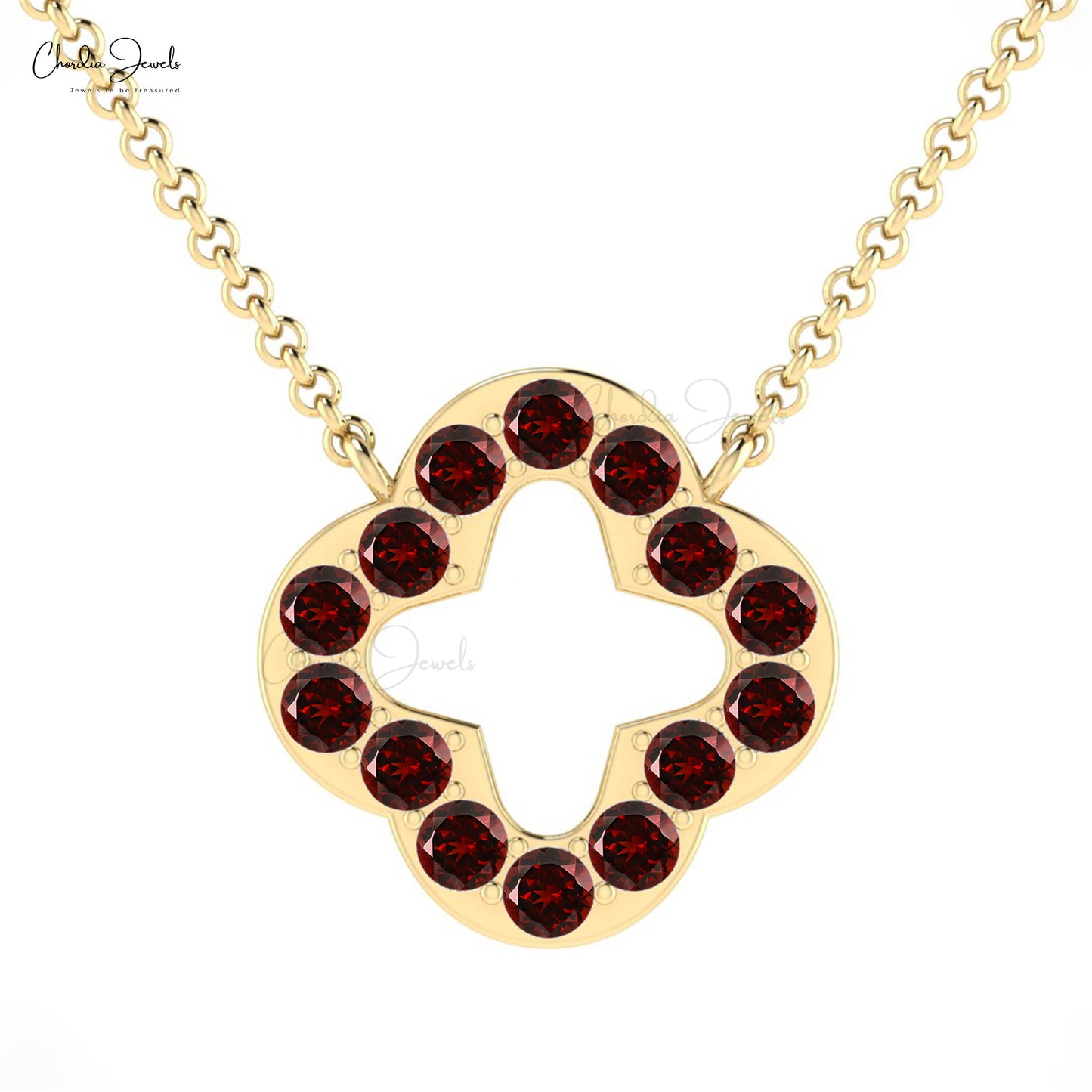 Brilliant Cut Garnet Necklace