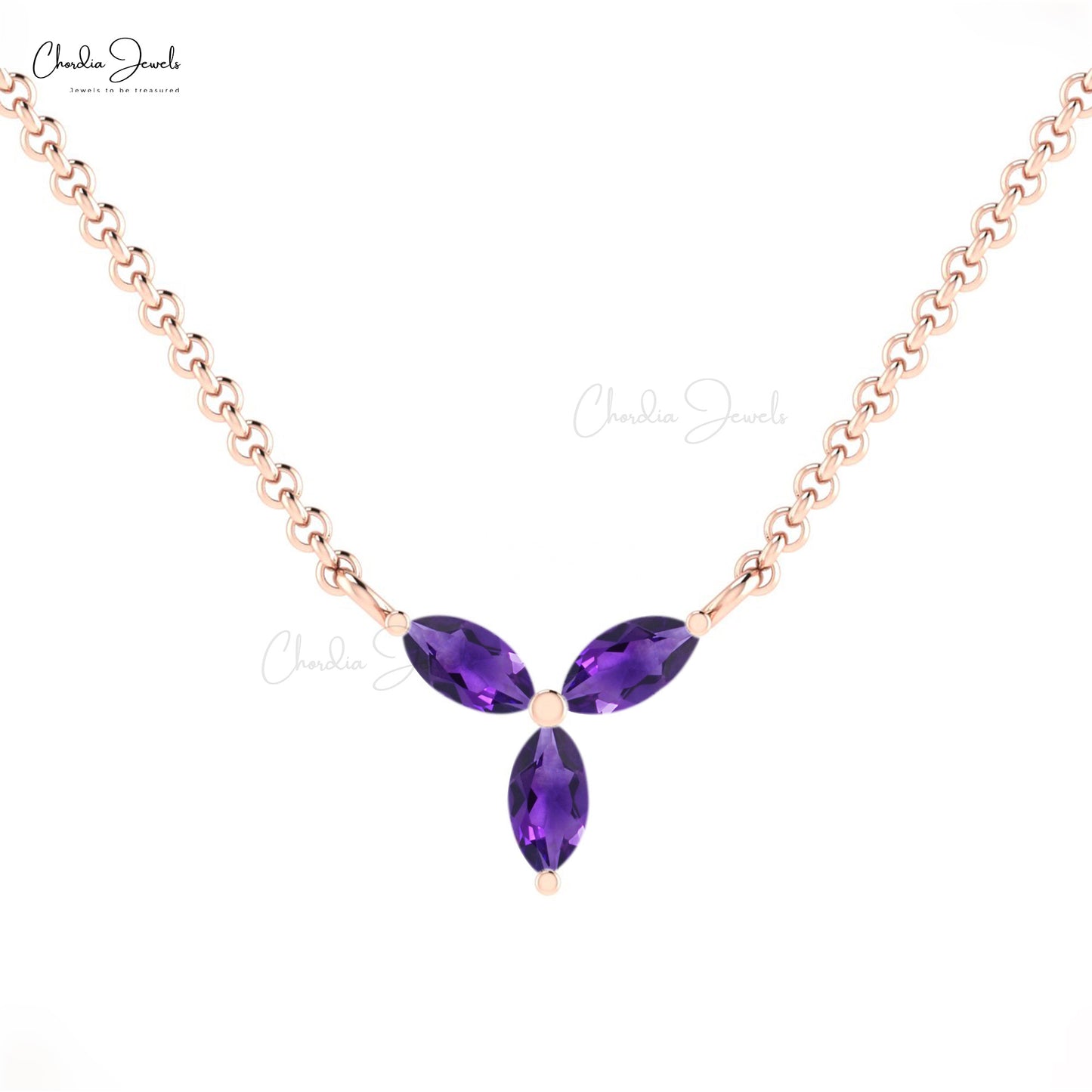 Purple Amethyst Marquise Necklace