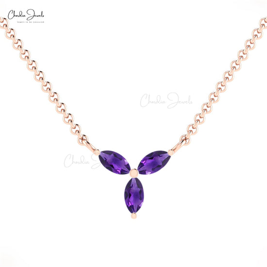 Purple Amethyst Marquise Necklace