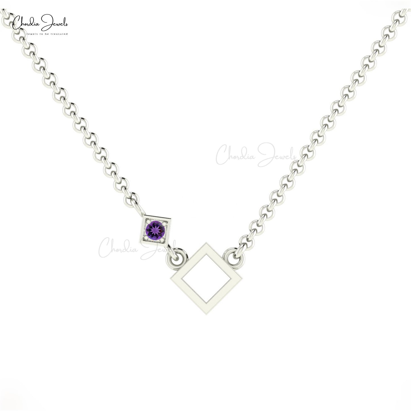 Purple Amethyst Gemstone Necklace