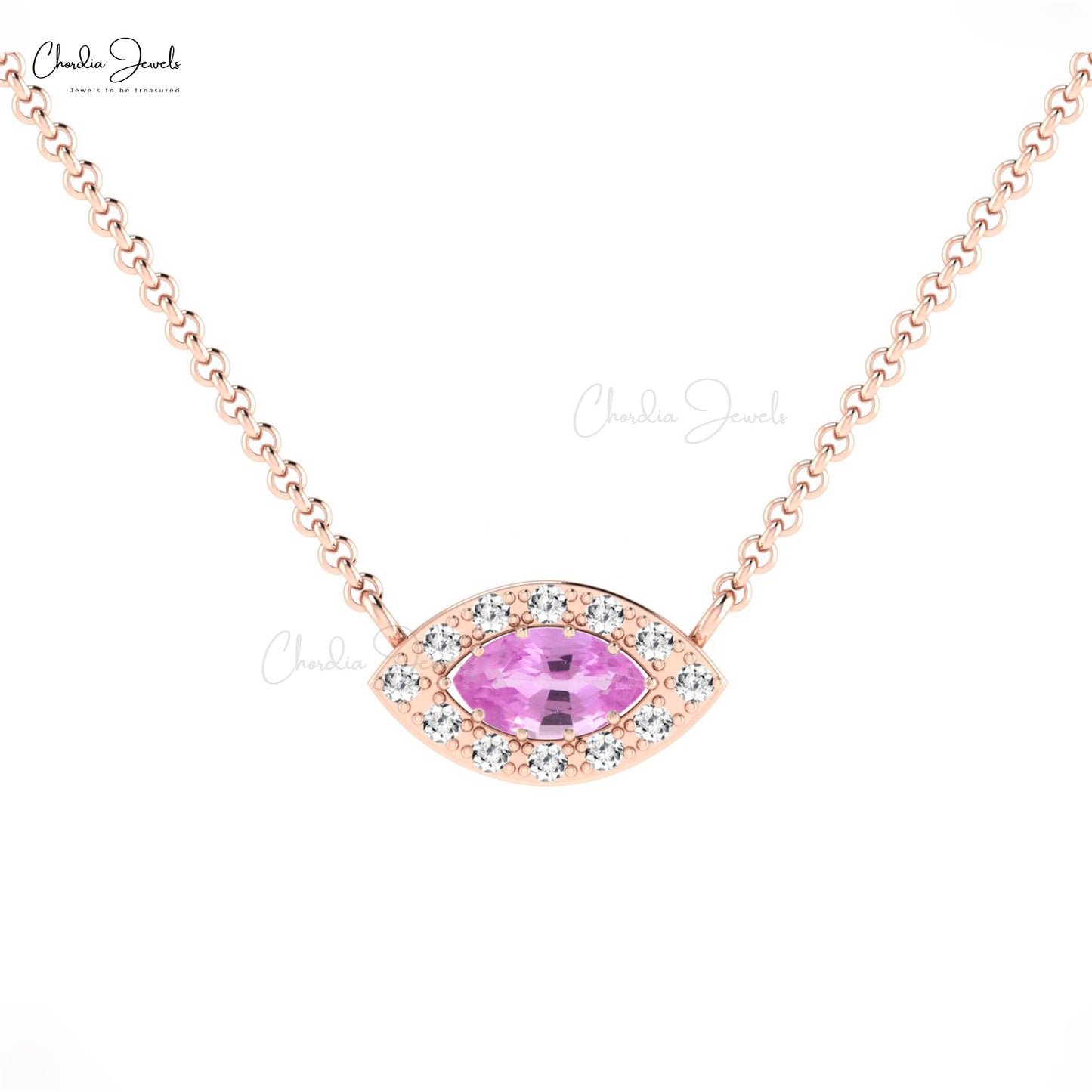 Genuine Pink Sapphire Necklace