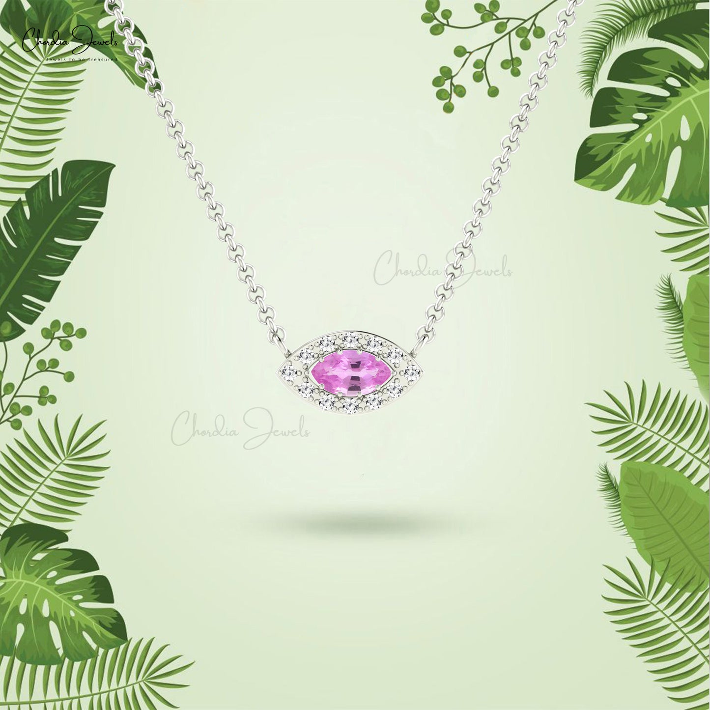 Genuine Pink Sapphire Necklace