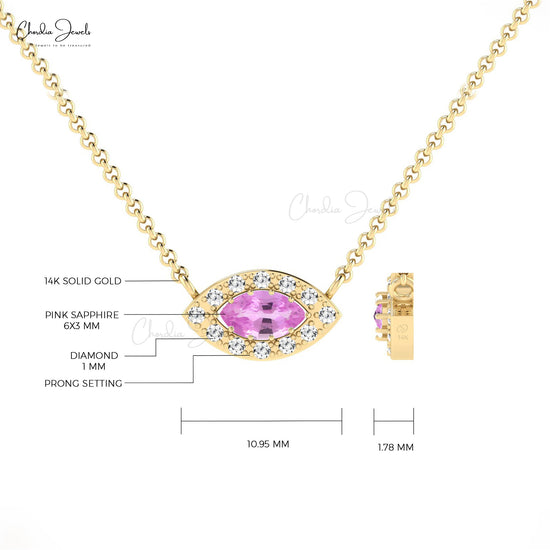 Genuine Pink Sapphire Necklace