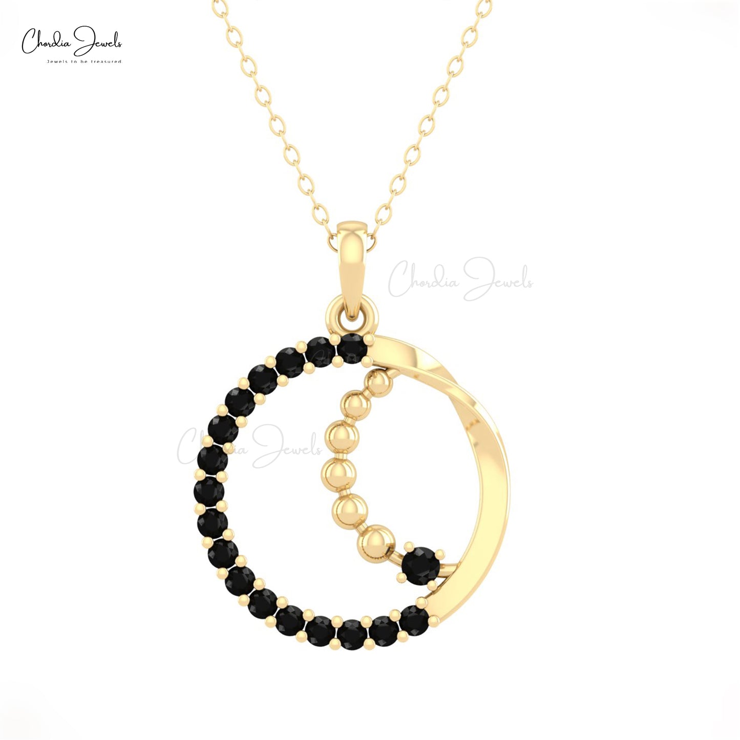 Black Diamond Circle Pendant