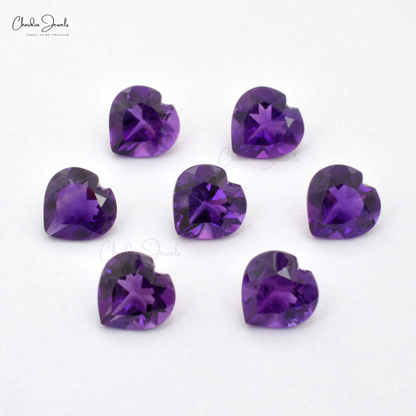 heart shaped amethyst loose gemstone