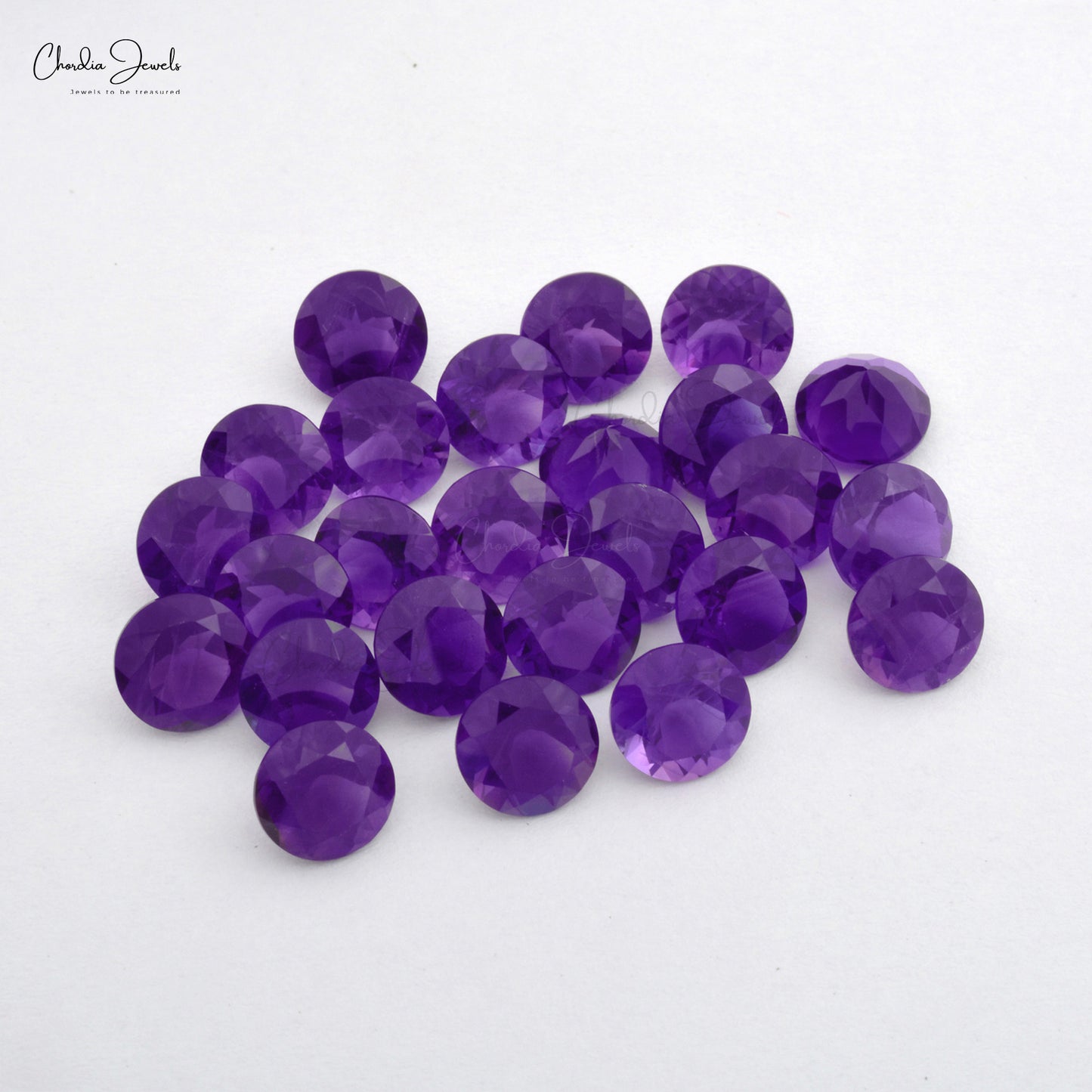 round cut amethyst loose gemstone