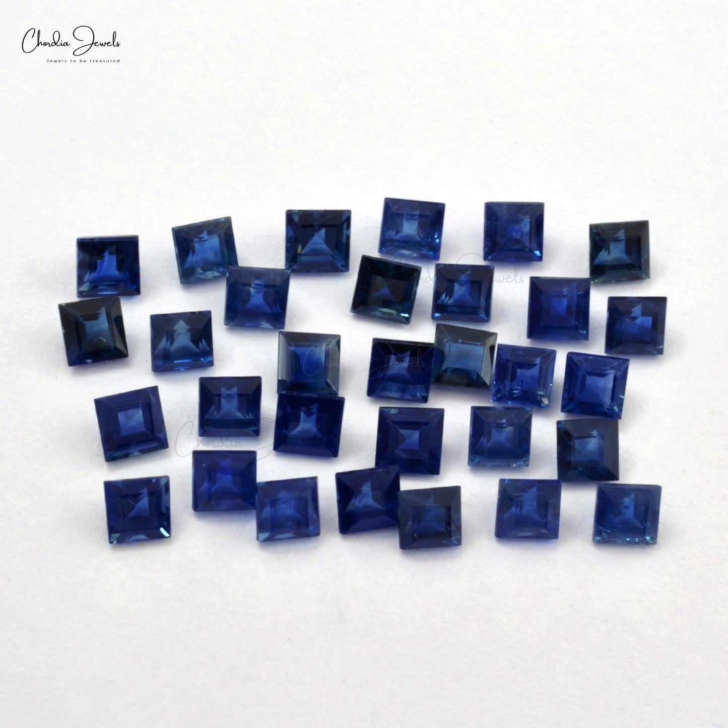 Square Cut Natural Blue Sapphire Loose Gemstone