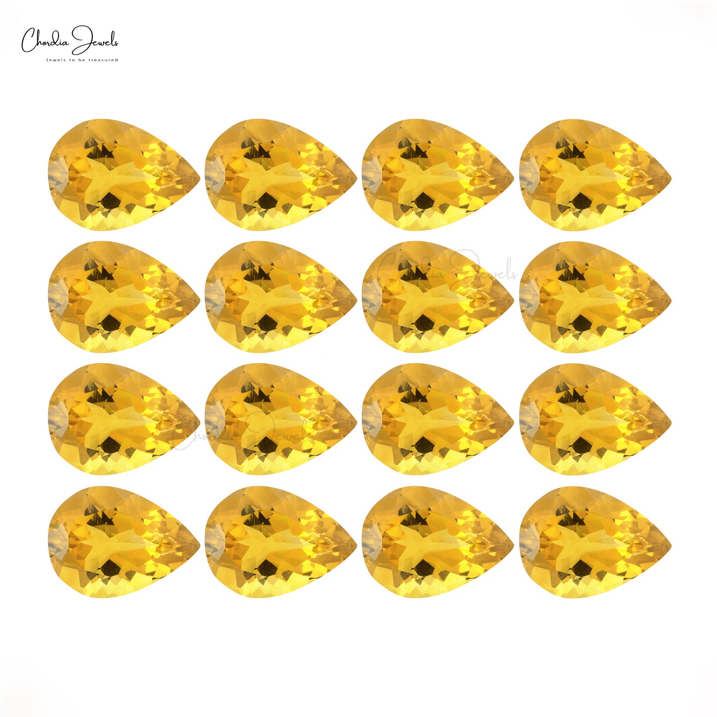 High Grade 10X7MM Genuine Citrine Pear Cut Gemstone for Jewelry Making, 1 Piece