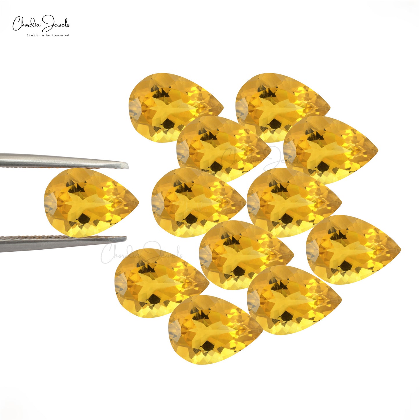 Natural Citrine Pear Cut Faceted 14x10 MM AAA Quality Loose Gemstone, 1 Piece