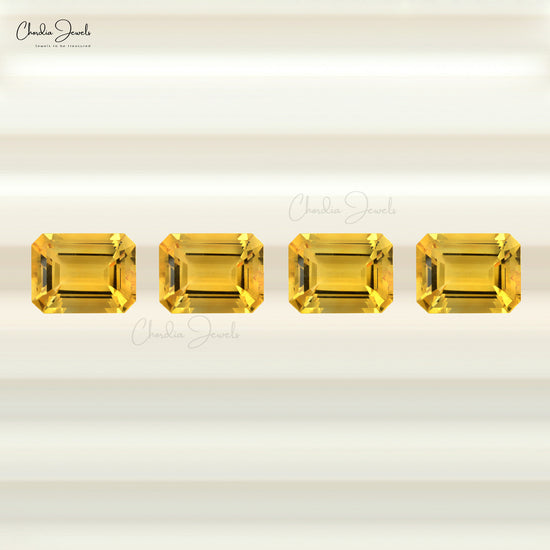 100% Natural Citrine AAA Quality Emerald Cut 12X10MM Loose Gemstone for Pendant, 1 Piece