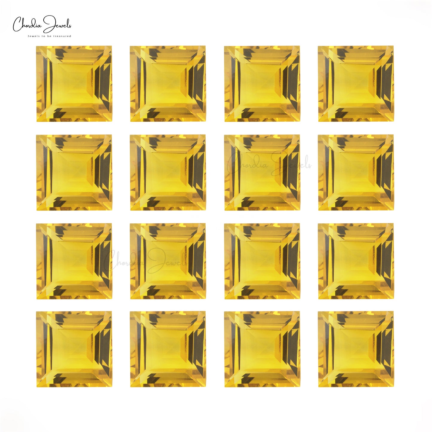 AAA Quality Genuine Citrine 12MM-13MM Square Faceted Loose Gemstone, 1 Piece