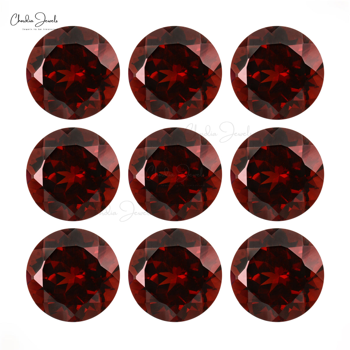High Quality Red Garnet 7mm Round Cut Gemstone for Engagement Ring,