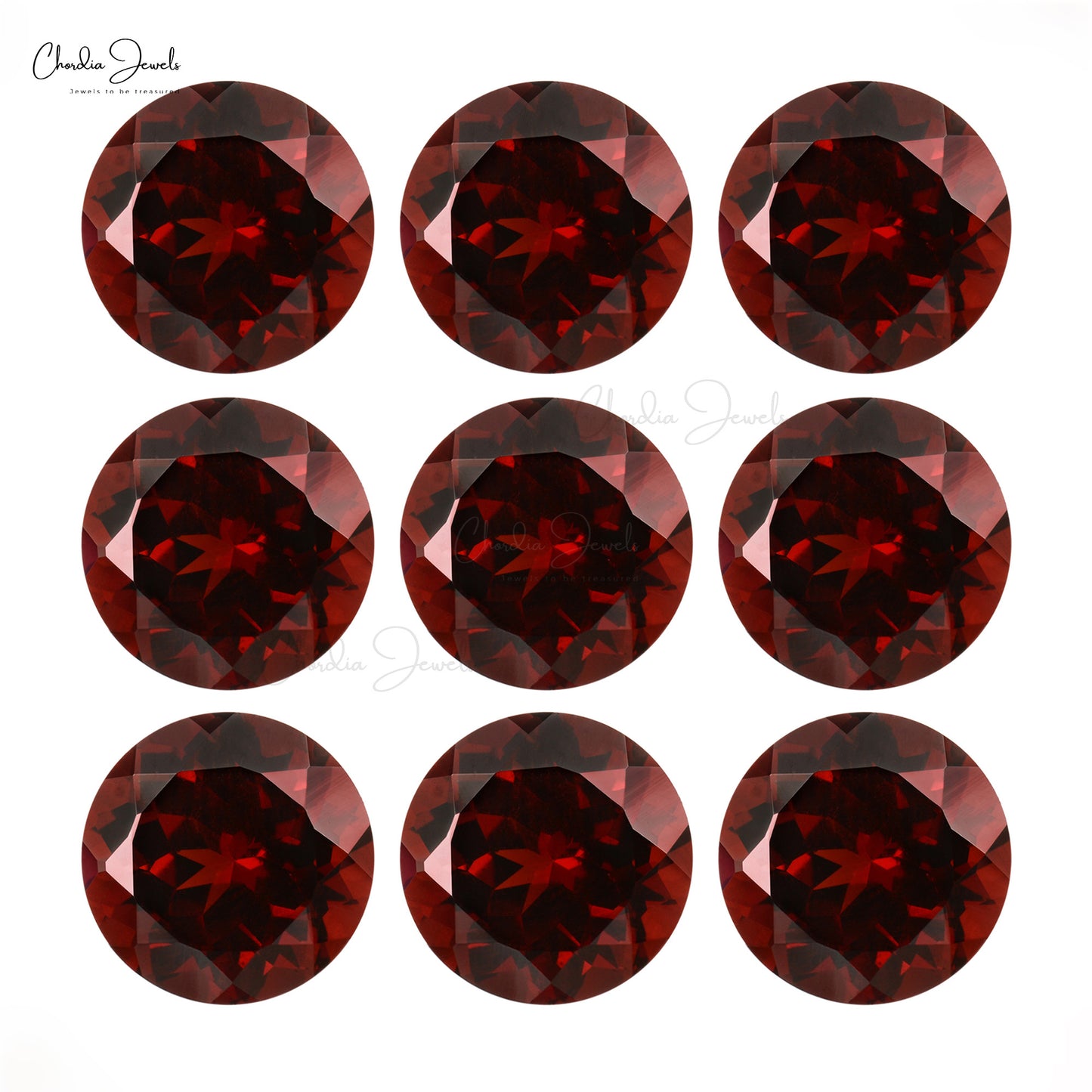 High Quality Red Garnet 7mm Round Cut Gemstone for Engagement Ring, 1 Piece
