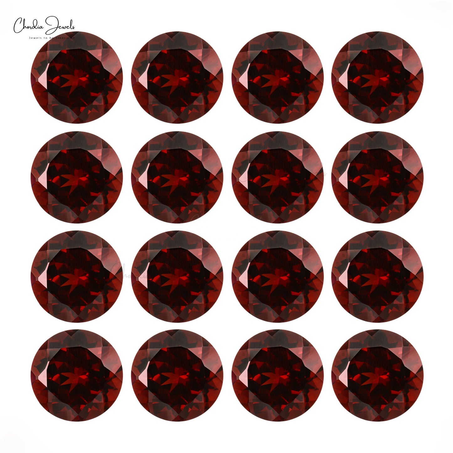 Super Flawless January Birthstone 8 mm Round Cut Garnet for Jewelry, 1 piece