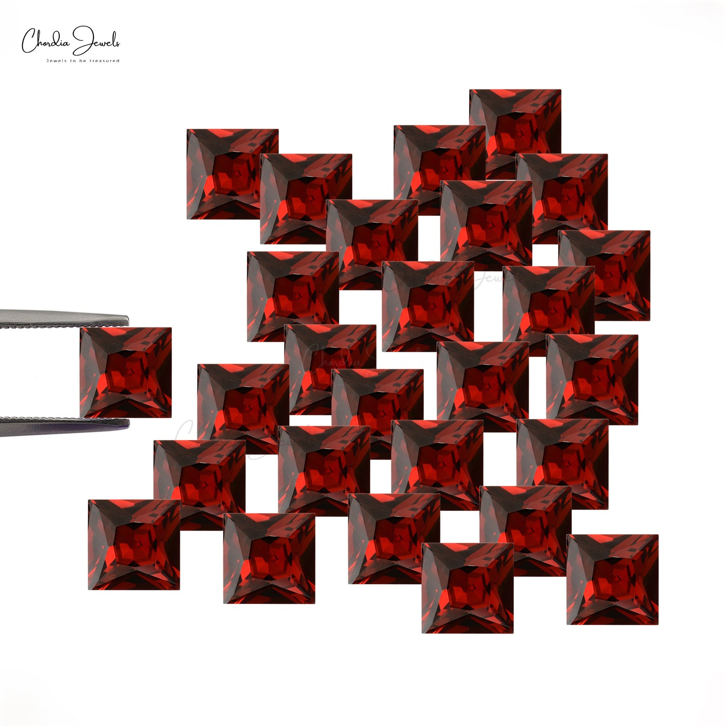 AAA Grade 5.5MM Garnet Square Cut Top Quality Loose Gemstone for Jewelry, 1 Piece