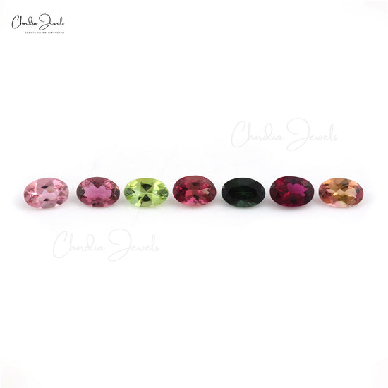 1/2 Carats Multi Tourmaline Oval Cut 6x4mm Loose Gemstone For Jewelry, 1 Piece
