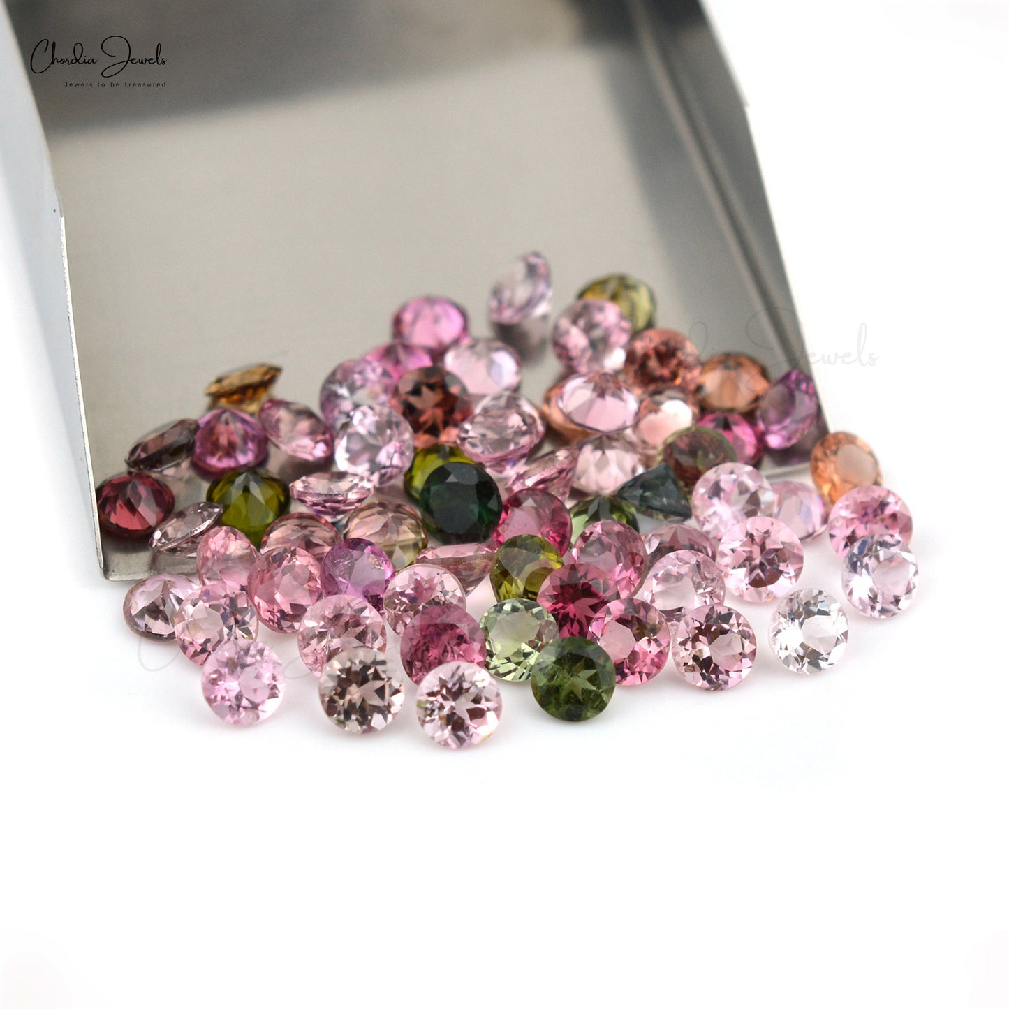 Lote de piedras preciosas sueltas de turmalina multi natural de corte brillante redondo de 5 x 5 mm (1 unidad)