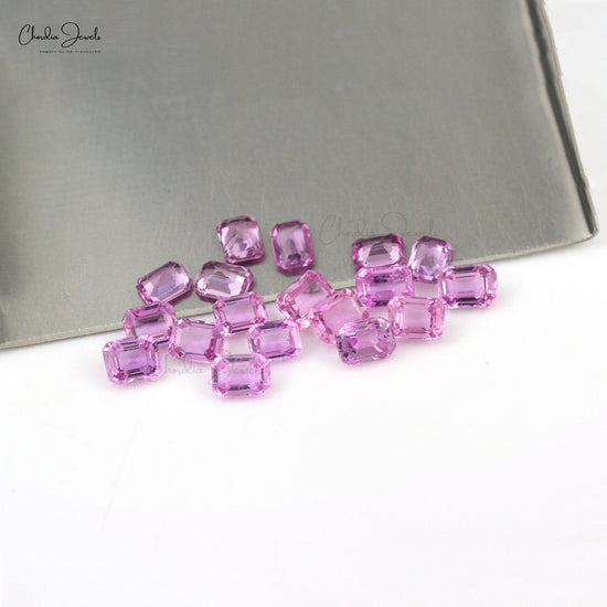 Top Quality Loose Pink Sapphire Emerald Cut 8x6mm, 1piece