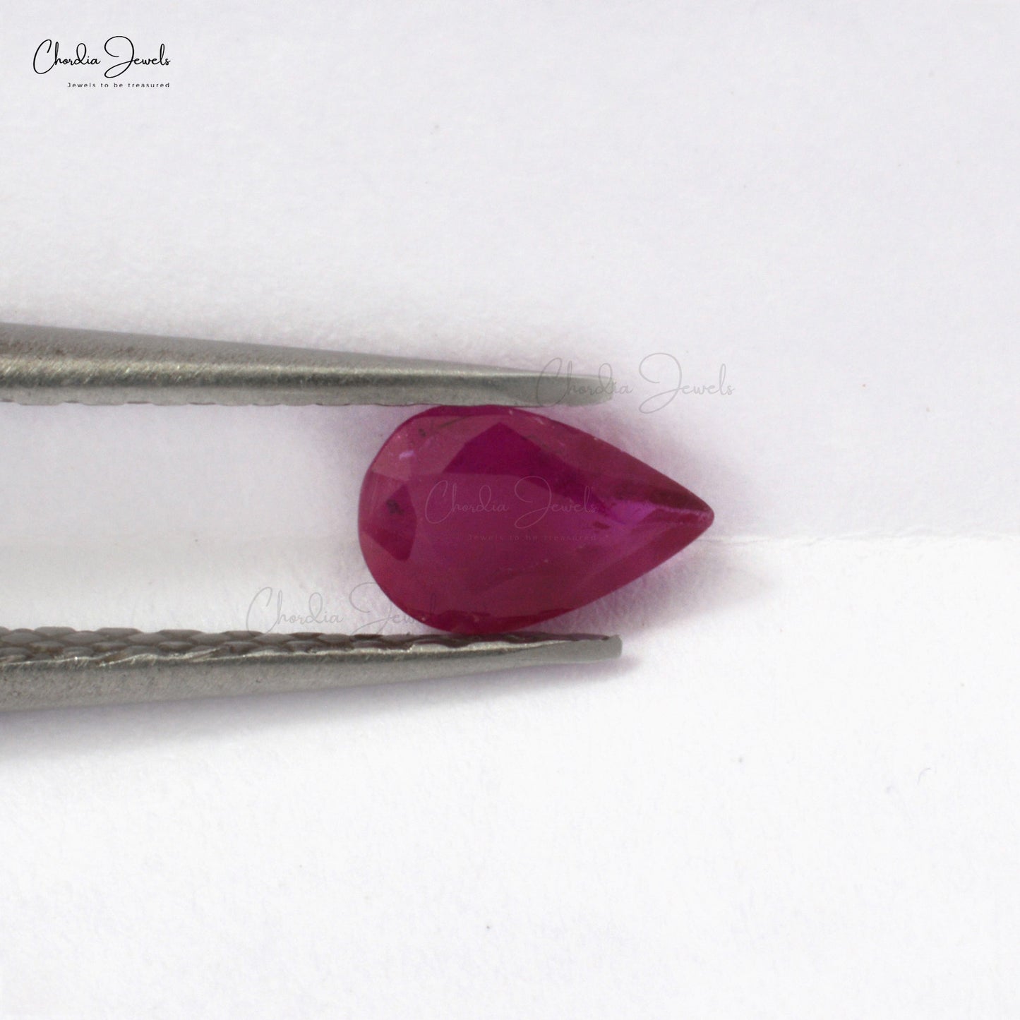 Rubí precioso de 6 x 4 mm con corte de pera para joyería (1 unidad)