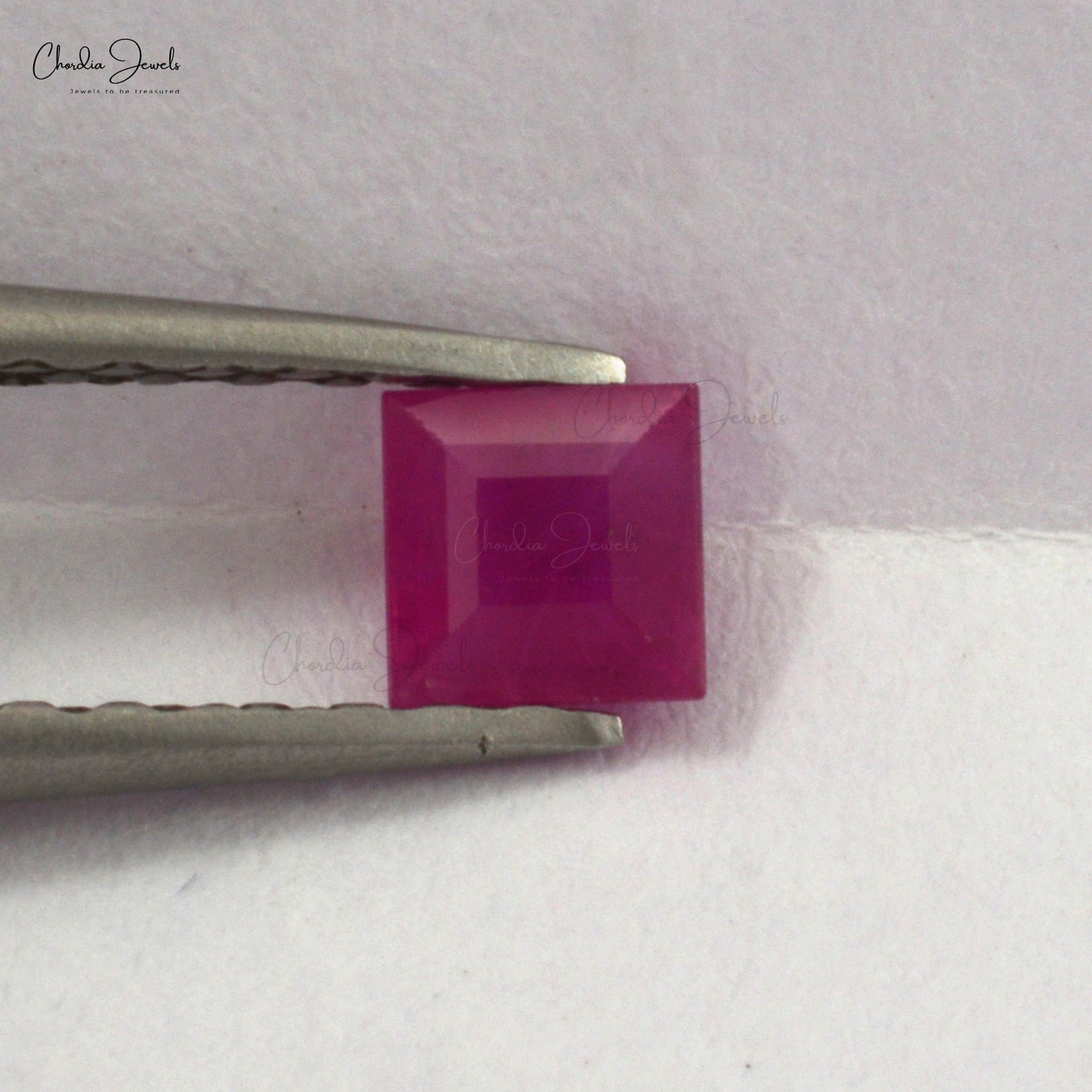 Rubí cuadrado de 4 mm, piedra preciosa suelta natural de alta calidad, precio reducido, 1 unidad
