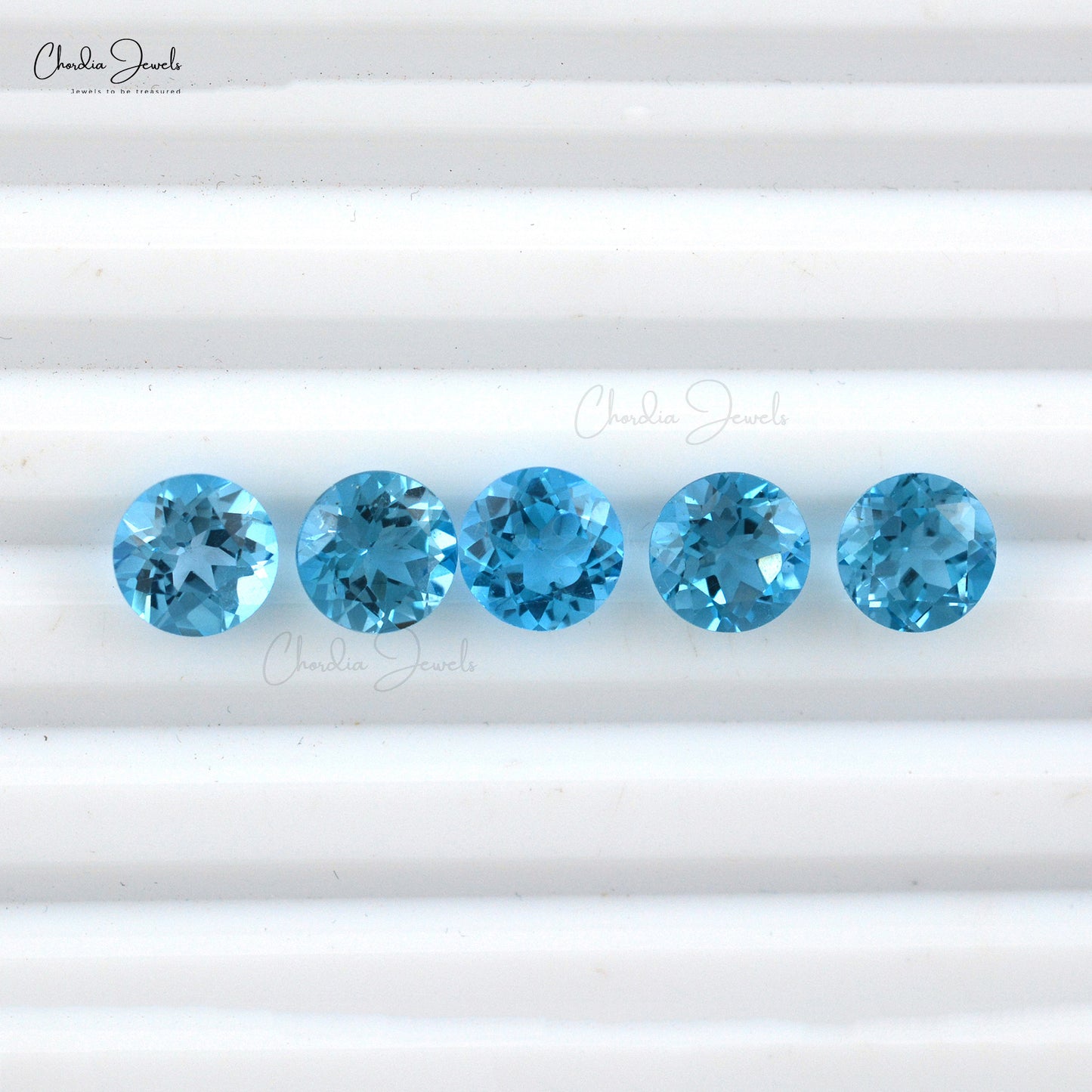 Blue Topaz Wholesale Lot Round Cut Faceted Loose Gemstone, 1 Piece