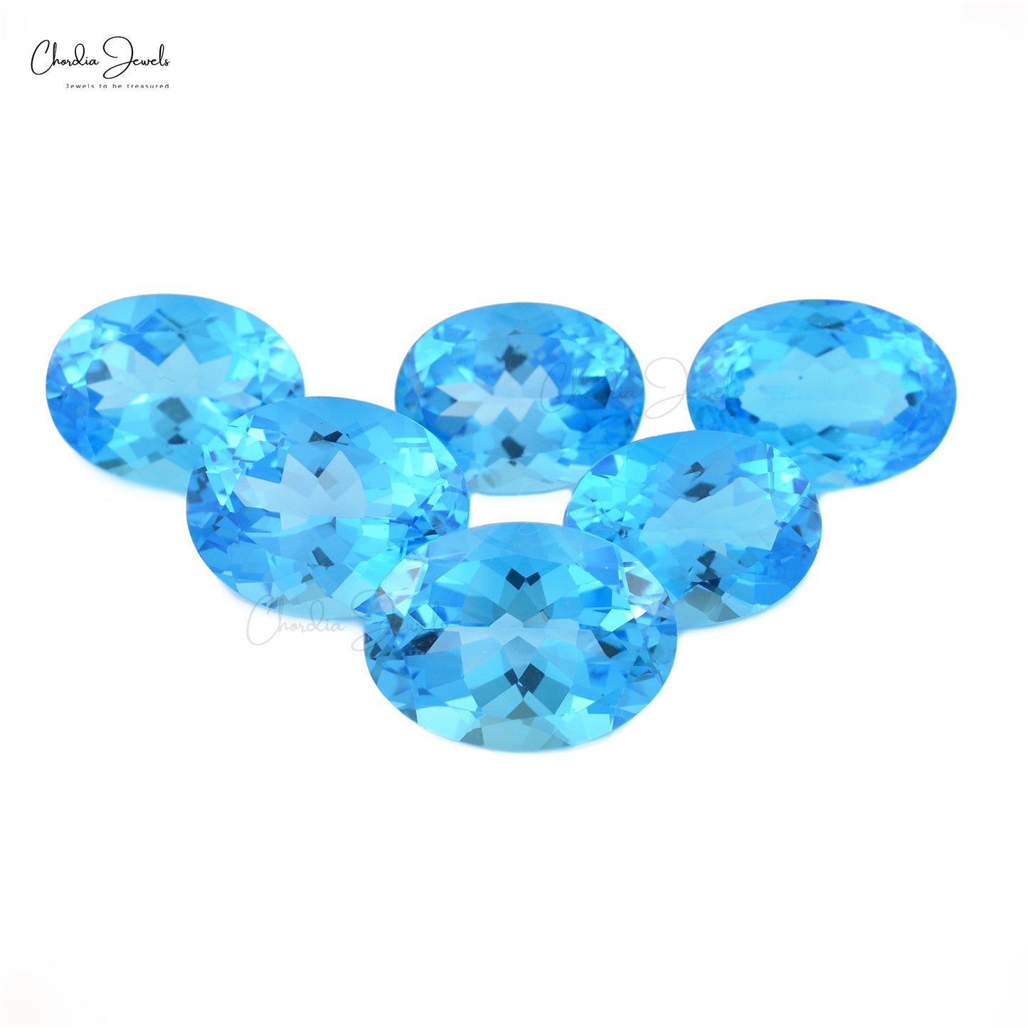 Lote de 1 pieza de topacio azul suizo natural de 12 x 10 mm, corte ovalado, piedras semipreciosas sueltas.