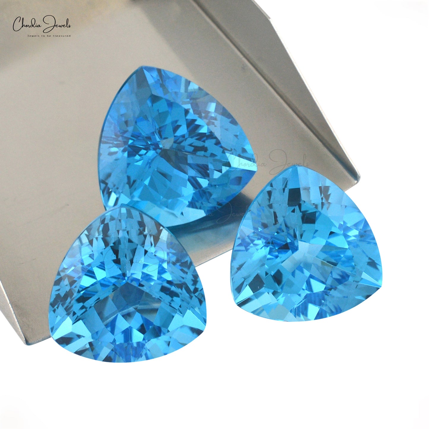 Topacio azul suizo de grado AAA, 13 x 13 mm, corte trillón, 1 pieza