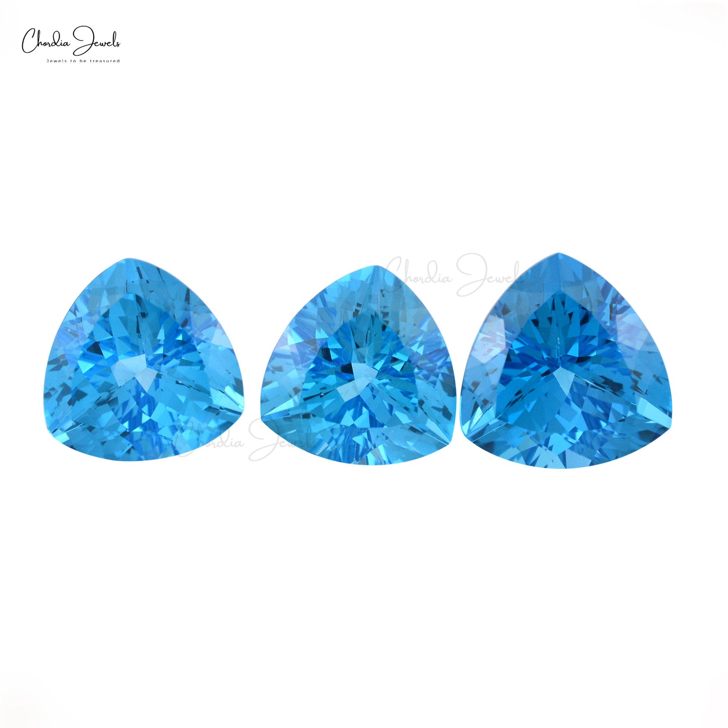 14x14mm Swiss Blue Topaz Trillion Cut At Discount Price, 1 Piece